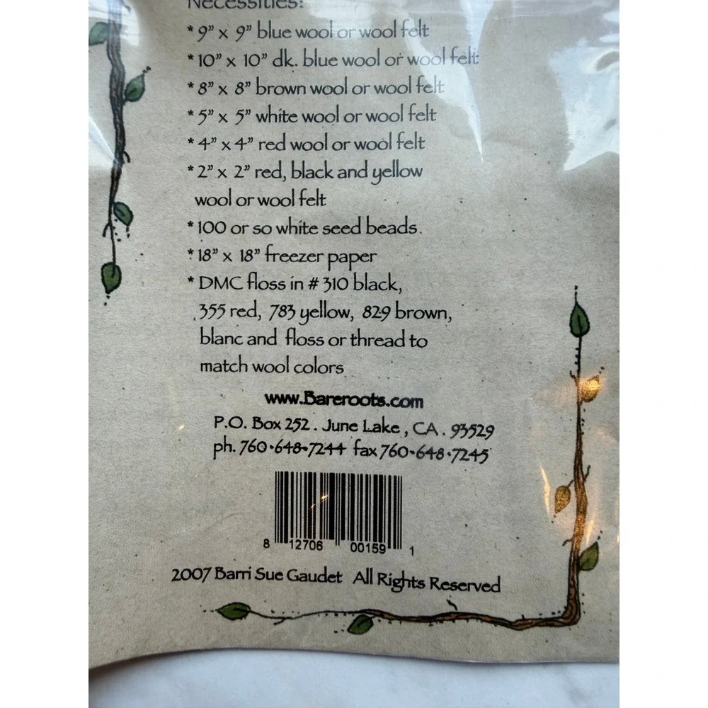 Bareroots Little Stitchies Felted Wool Kit Santa Reindeer Candle Mat Christmas